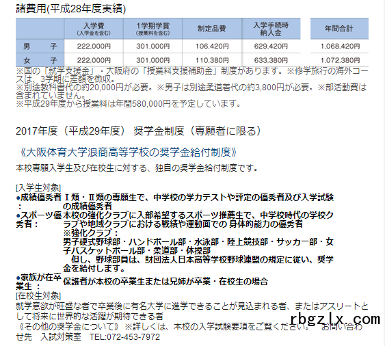 大阪体育大学浪商高中招生简章